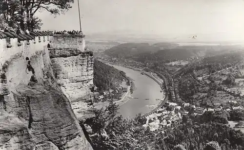Sächs.Schweiz, Festung Königstein mit Elbtal ngl E4585