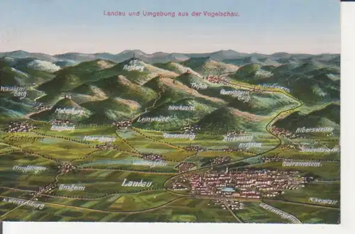 Landau (Pfalz) und Umgebung aus der Vogelschau feldpgl1917 225.923