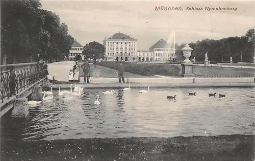 München Schloss Nymphenburg mit Schwanenteich ngl 163.046