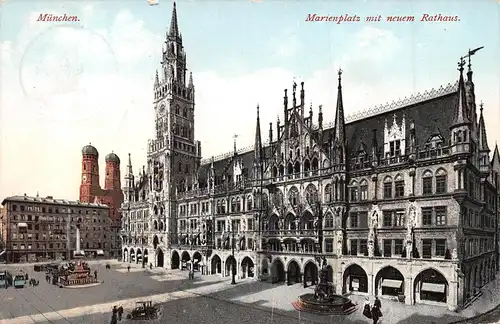 München Marienplatz mit neuem Rathaus gl1909 163.000