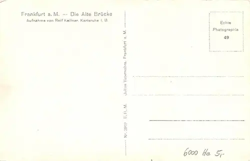 Frankfurt a.M. Die Alte Brücke Aufnahme von Rolf Kellner ngl 163.725