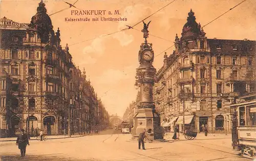 Frankfurt a.M. Kaiserstraße mit Uhrtürmchen gl1909 161.959