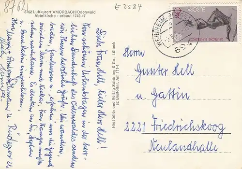 Amorbach i. Odw., Abteikirche glum 1970? E2584