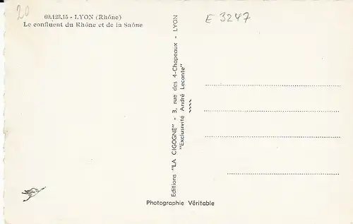 Lyon (Rhône) Le confluent du Rhône et de la Saône ngl E3247