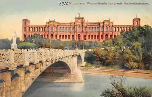 München Maximiliansbrücke mit Maximilianeum ngl 163.886