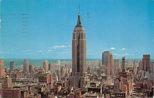 New York City Uptown Skyline Empire State Bldg. and R.C.A. Bldg. gl1957 163.925