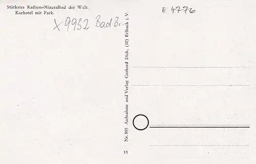 Radiumbad Brambach, Kurhotel mit Park ngl E4776