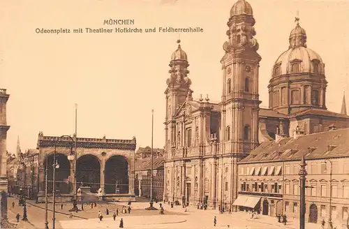 München Odeonsplatz Feldherrenhalle u. Theatiner Hofkirche ngl 163.857