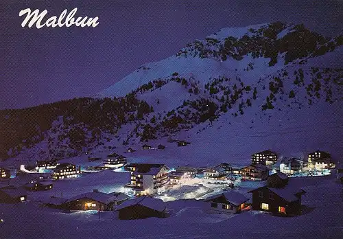 Liechtenstein, Malbun mit Ochsenkopf bei Nacht ngl E2548