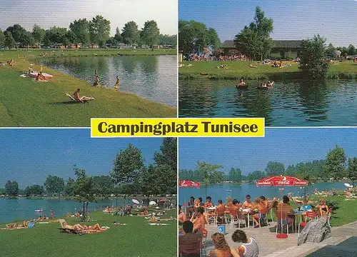 Freiburg-Hochdorf, Tunisee-Camping, Mehrbildkarte glum 1980? E2573