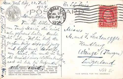 New York City Adams Express Building gl1924 163.975