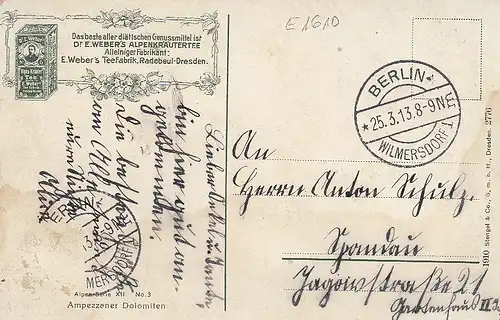 Ampezzener Dolomiten gl1913 E1610