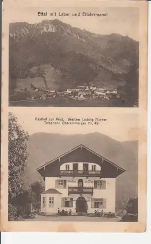 Ettal - Panorama mit Laber und Gasthof zur Post gl1921 227.888