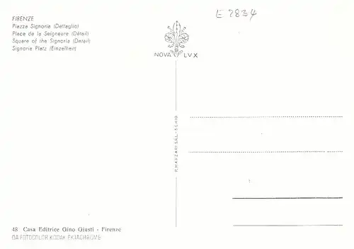 Firenze, Piazze Signoria (Dettaglio) ngl E2834