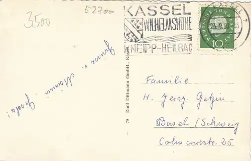 Kassel - Wilhelmshöhe Kaskaden und Herkules gl1960 E2700