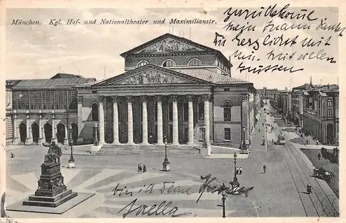 München Kgl. Hof- u. Nationaltheater und Maximilianstr. gl1916 162.918