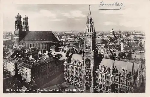 München Blick auf München mit Frauenkirche und Neuem Rathaus gl1929 164.786