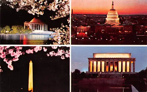 Washington D.C. Capitol at night/ bei Nacht Mehrbildkarte gl1980 163.965