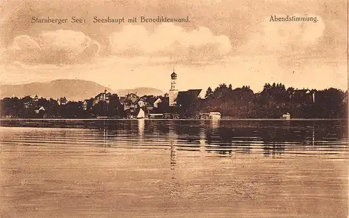 Starnberger See Seehaupt mit Benediktenwand Abendstimmung ngl 166.215