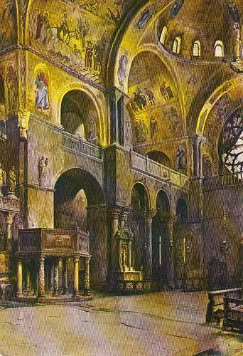 Venezia Basilica S.Marco, linke Seite Aquarell von A.Prosdocimi ngl E1751