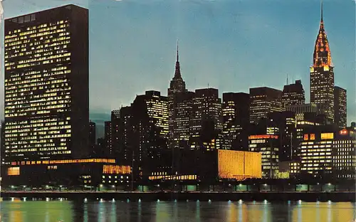 New York City NY United Nations Bldg at night gl1970 164.115