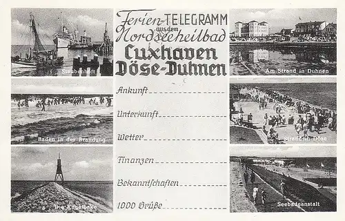 Nordseebad Cuxhaven Döse-Duhnen, Mehrbildkarte gl1957 E3608