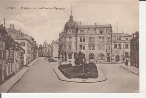 Landau (Pfalz) Postplatz mit Creditbank und Synagoge ngl 225.918