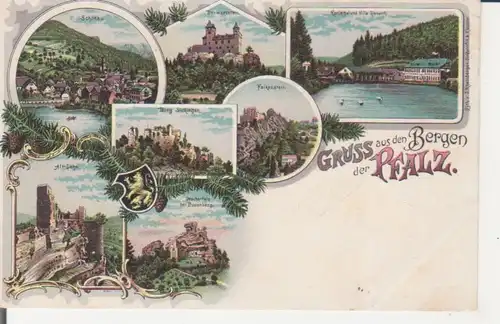 Gruß aus den Bergen der Pfalz Litho ngl 225.957