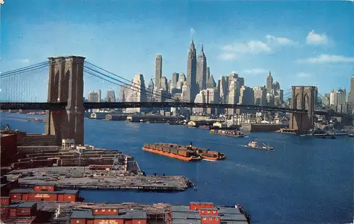 New York City NY Brooklyn Bridge mit Blick auf New York gl1961 164.043
