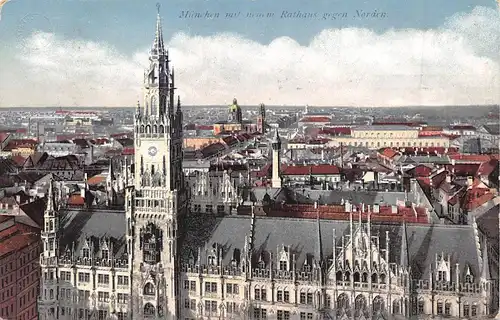 München mit neuem Rathaus gegen Norden gl1913 163.011