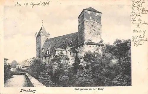 Nürnberg - Stadtgraben an der Burg gl1906 166.504