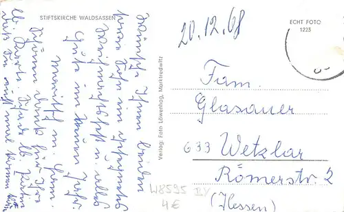 Waldsassen - Innenansicht der Stiftskirche gl1968 166.568