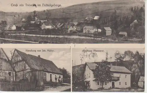 Trevesen bei Neusorg -Total, Handlung Müller, Gasthaus Pfannerer gl1918 228.166