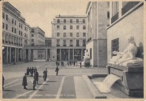 Torino, Via Roma, Fontane Po e Dora ngl E3832