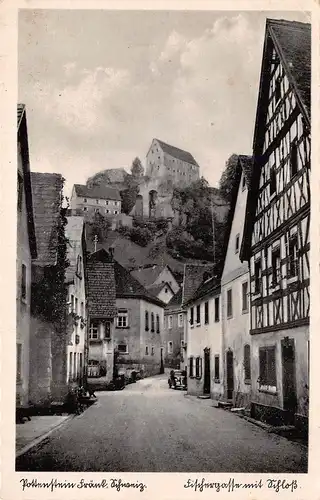 Pottenstein - Gasse mit Blick zur Burg ngl 166.753