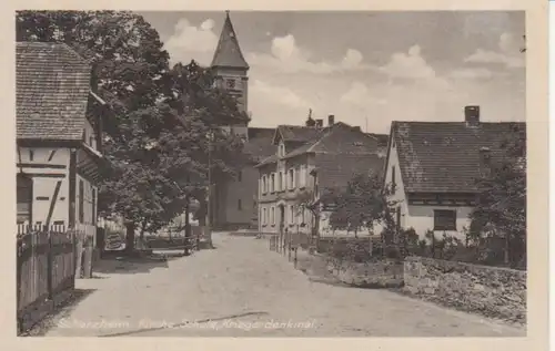 Lichtenau-Scherzheim - Partie mit Kirche, Schule und Kriegerdenkmal ngl 226.796