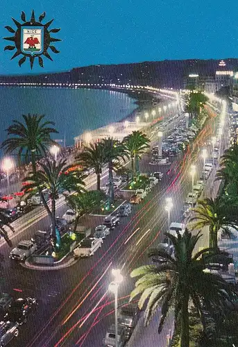 Nice,Côte d'Azur, La Promenade des Anglais la nuit ngl E4408