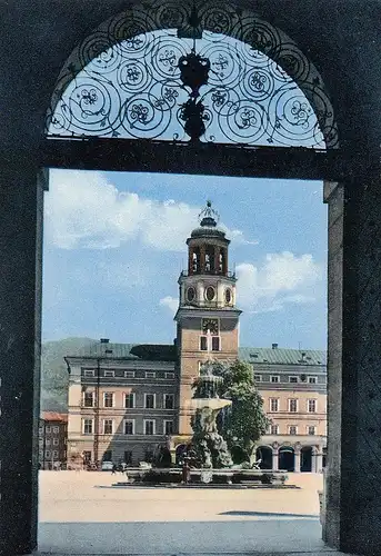 Salzburg, Residenzbrunnen und Glockenspiel ngl E2315