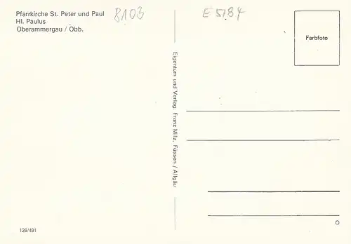 Oberammergau, Obb., Pfarrkirche St.Peter und Paul, Hl.Paulus ngl E5184