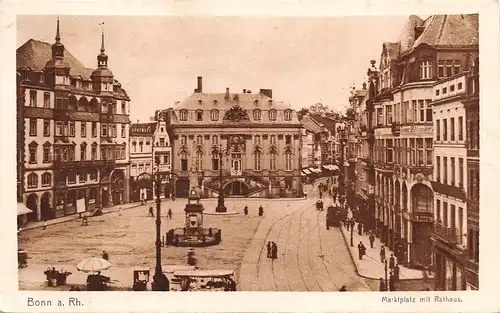 Bonn Marktplatz mit Rathaus gl1927 163.469