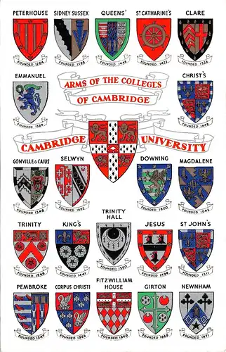 Cambridge University Arms of the Colleges of Cambridge ngl 164.244