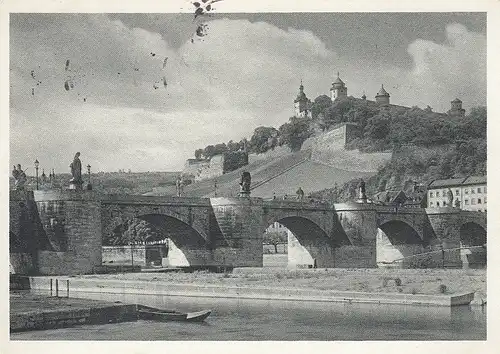 Würzburg, alte Mainbrücke mit der Feste gl1941 E2252