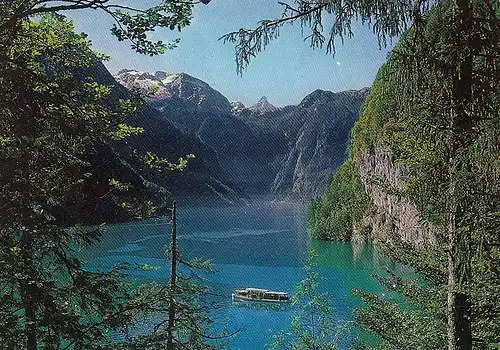 Königssee, Malerwinkel, Blick auf Hagengebirge ngl E3202