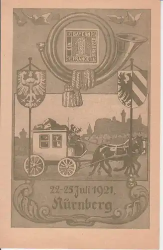 Nürnberg - 27. Deutscher Philatelisten-Tag 1921 Ganzsache ngl 228.340