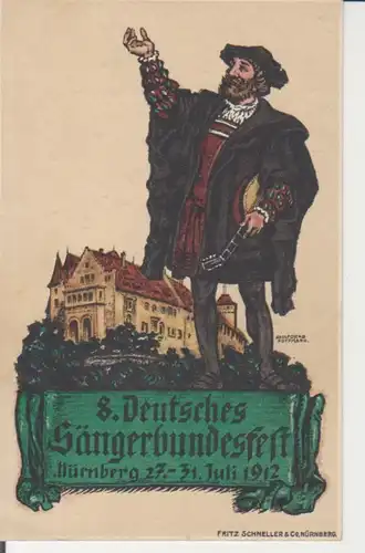 Nürnberg - VIII. Deutsches Sängerbundesfest 1912 Ganzsache gl1912 228.370