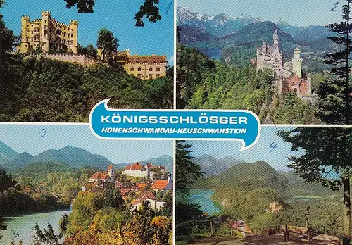 Schlösser Neuschwanstein u. Hohenschwangau, Mehrbildkarte ngl E5295