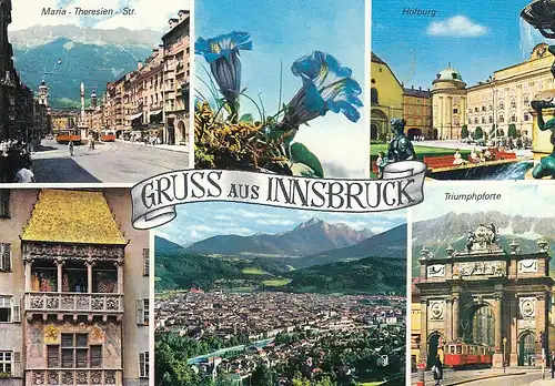 Gruß aus Innsbruck, Mehrbildkarte glum 1960? E3229