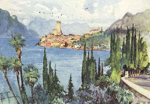 Lago di Garda, Malcesine, Panorama glum 1960? E2364