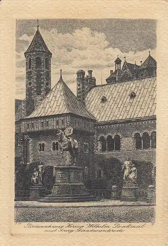 Braunschweig, Herzog Wilhelm Denkmal und Burg Dankwarderode gl1911 E3331