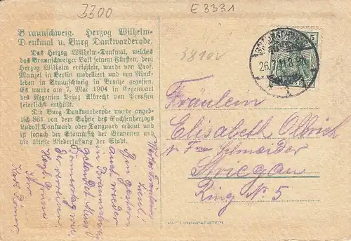 Braunschweig, Herzog Wilhelm Denkmal und Burg Dankwarderode gl1911 E3331